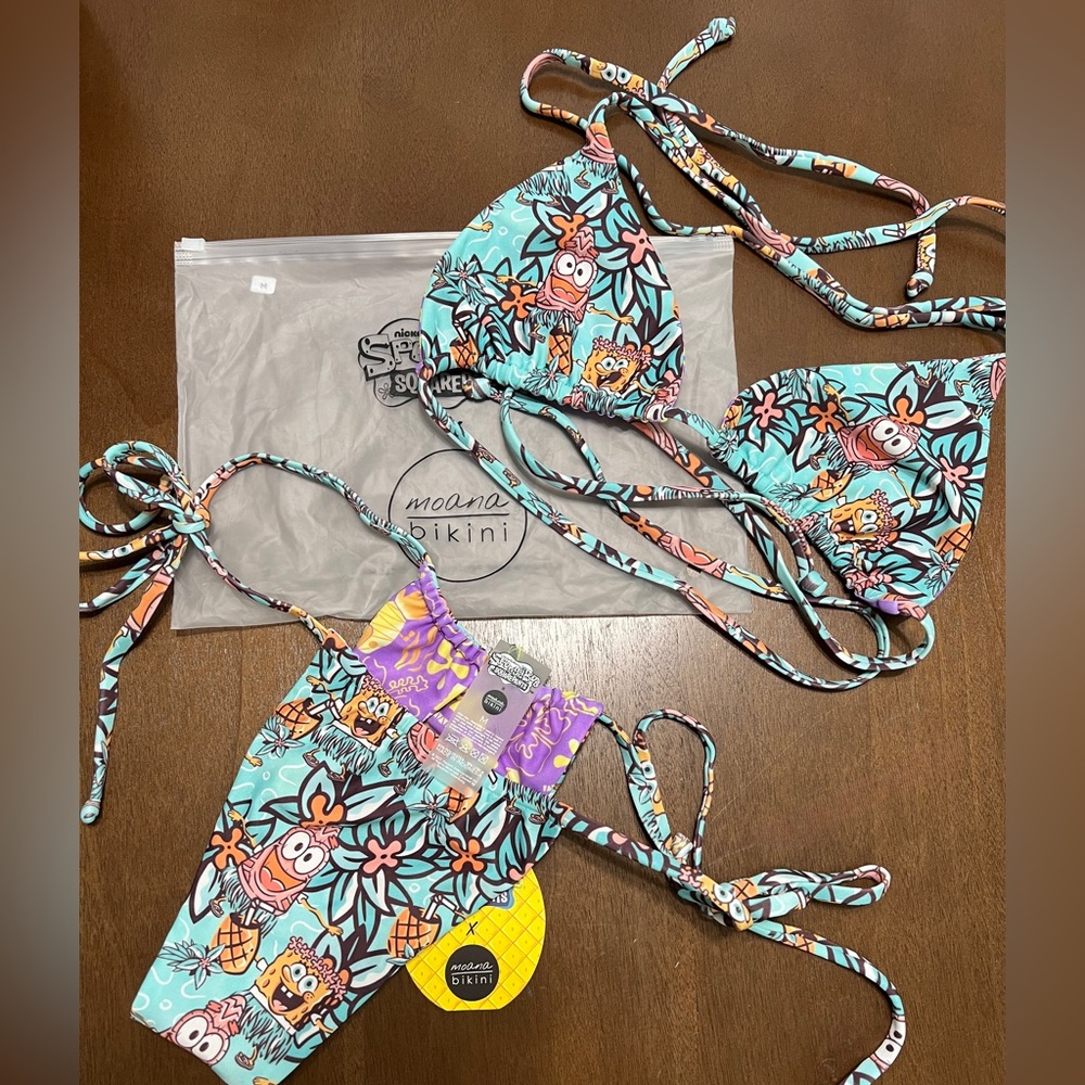 Moana Bikini x SpongeBob SquarePants, Get Spongey Set - Medium NWT - Picture 7 of 8